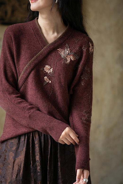 牧衣游原创 进口牦牛绒手绣毛织套头衫-----川行 商品图5