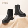 信诺真皮马丁靴妈妈加绒靴子2023冬新款短筒平底舒适短靴女皮靴23M516-1H 商品缩略图0