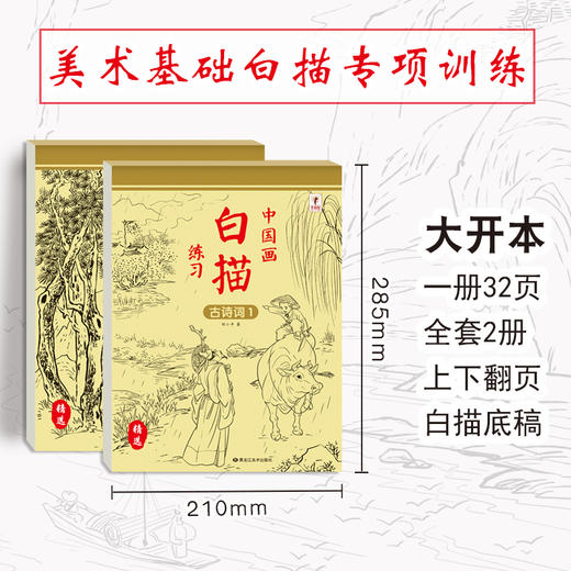 【福利】中国画白描练习工笔画描摹本国画临摹画册古诗词一二梅兰竹菊花鸟鱼白描底稿临摹画画自学零基础艺术绘画教材 商品图1
