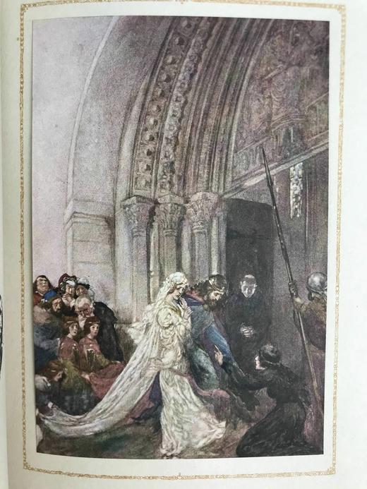 约20世纪早期 瓦格纳《罗恩格林》 波加尼彩色幻想插图  漆布精装16开 商品图14