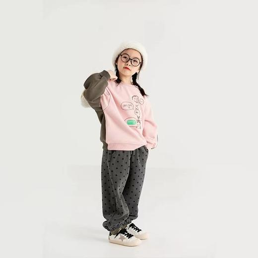 【YW】无忧购韩版儿童撞色卡通印花拼接圆领加绒卫衣23902（截单后7天发货)25年清仓捡漏 商品图3