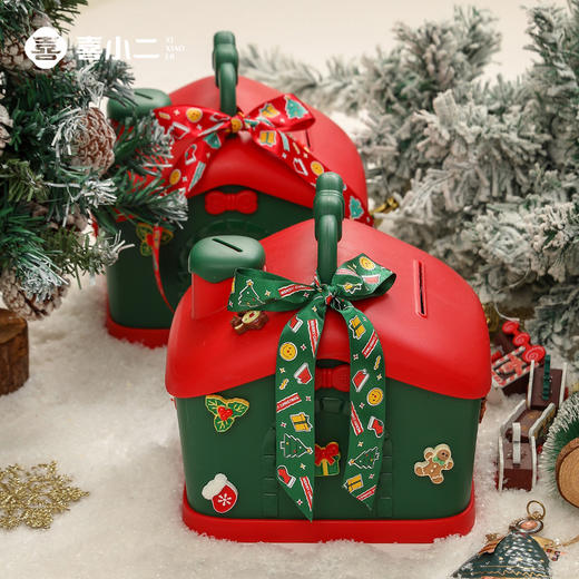 【圣诞礼物】新款圣诞节存钱罐 圣诞儿童收纳盒储蓄罐平安夜苹果盒 商品图0