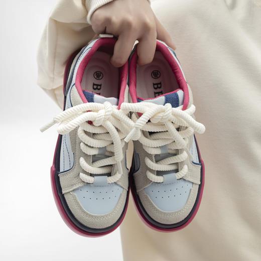 「三款配色！多巴胺鞋子」女2023新款秋冬季厚底街拍板鞋时尚设计小白鞋运动休闲鞋 商品图2