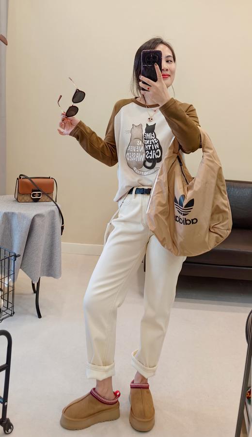 法棍加绒土耳其秋冬牛仔裤高士线弹力厚 商品图0