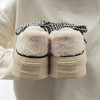 「两款配色！港风chic加绒款」帆布鞋女学生2023冬新款韩版保暖休闲厚底板鞋子 商品缩略图2