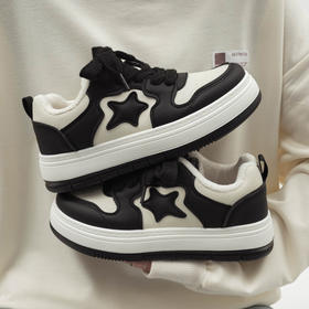 「两款配色！厚底星星鞋」冬季加绒休闲厚底星星板鞋女2023新款韩版潮ins保暖二棉鞋子