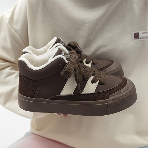 「两款配色！加绒保暖」新款加绒保暖二棉鞋2023秋冬季新款INS潮复古学生帆布鞋女潮 商品图1