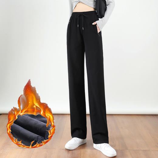 百媚生 超柔加厚直筒运动裤女士卫裤长裤CRK113CN302DJ99 商品图0