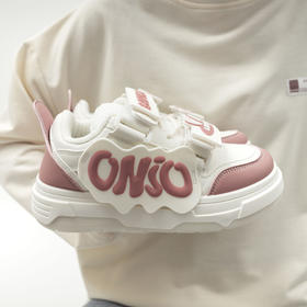 「三款配色！港风小白鞋」港风chic加绒小白鞋女 2023冬新款颜值字母魔术贴设计厚底板鞋子