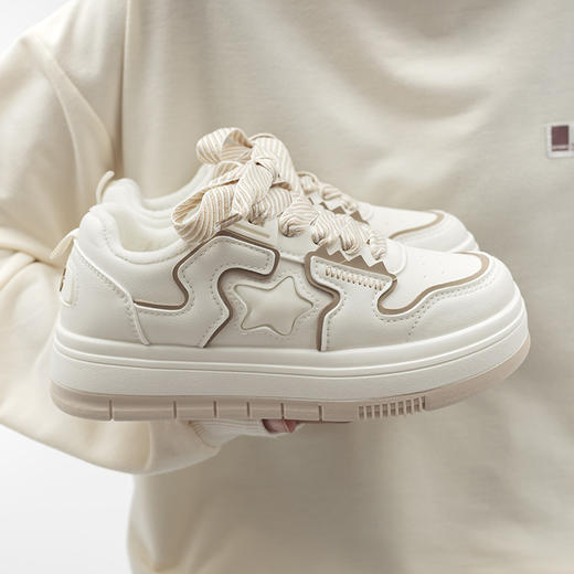 「两款配色！加绒款」2023新款秋冬二棉鞋休闲女鞋校园厚底小白鞋运动加绒板鞋 商品图1