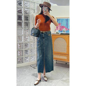 女装23秋冬新品流苏水洗牛仔半裙2235-S866-2▲