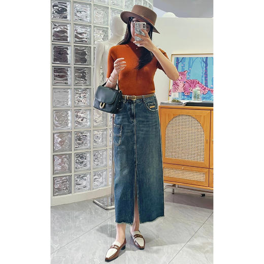 女装23秋冬新品流苏水洗牛仔半裙2235-S866-2▲ 商品图0