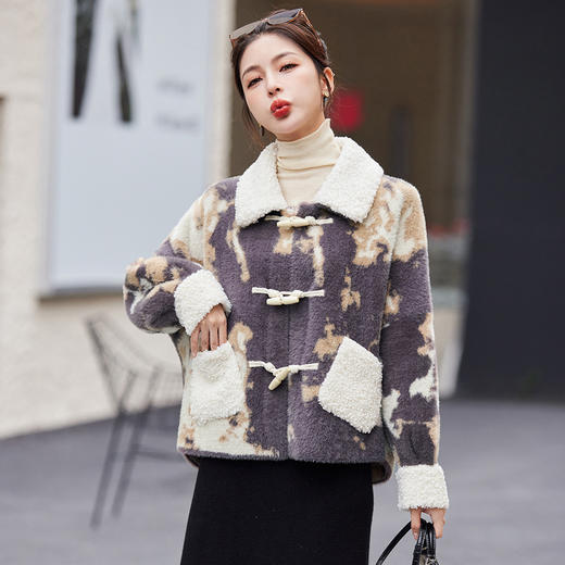 格子毛呢外套，秋冬季新款小香风显廋洋气中长款呢子大衣HR-XMR2501 商品图2