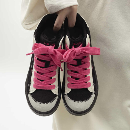 「三款配色！加绒高帮」保暖二棉鞋女学生2023新款学院风休闲复古板鞋潮 商品图1