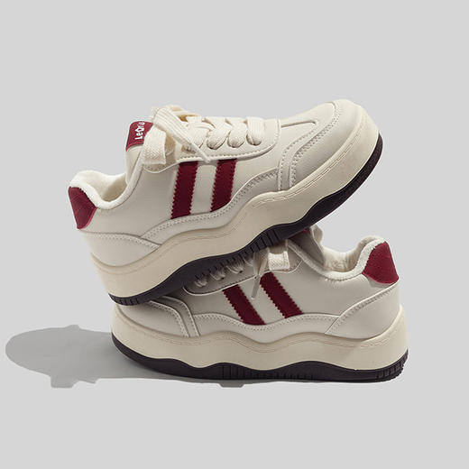 「三款配色！厚底德训鞋」秋冬保暖二棉鞋女学生加绒运动休闲厚底板鞋子 商品图2