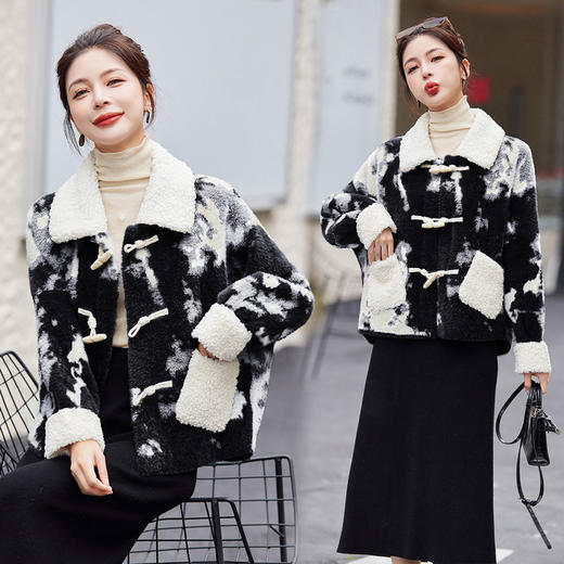 格子毛呢外套，秋冬季新款小香风显廋洋气中长款呢子大衣HR-XMR2501 商品图3