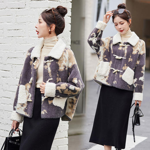 格子毛呢外套，秋冬季新款小香风显廋洋气中长款呢子大衣HR-XMR2501 商品图4