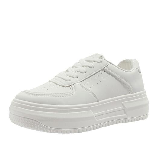 「厚底小白鞋」2023秋冬季新款板鞋 女小众学生松糕鞋子休闲小白鞋厚底女鞋 商品图4