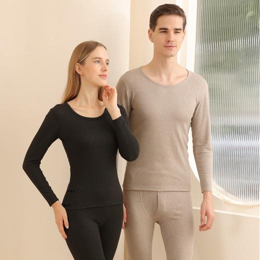 羊毛蚕丝德绒秋冬男女保暖内衣套装 商品图0