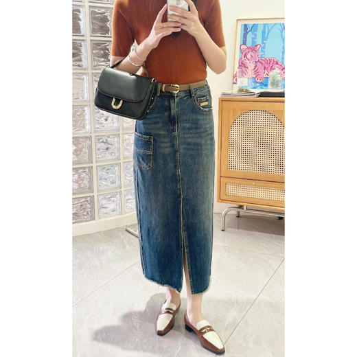 女装23秋冬新品流苏水洗牛仔半裙2235-S866-2▲ 商品图4