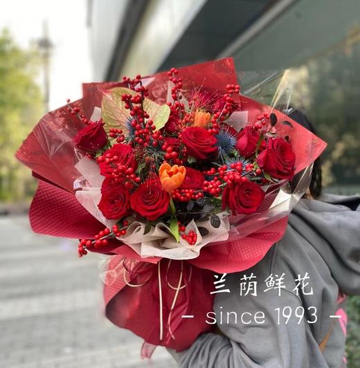 【北美冬青花束】郁金香彩色掌玫瑰混搭花束/提前1天预定/送花到家 / 小寨花店 商品图2