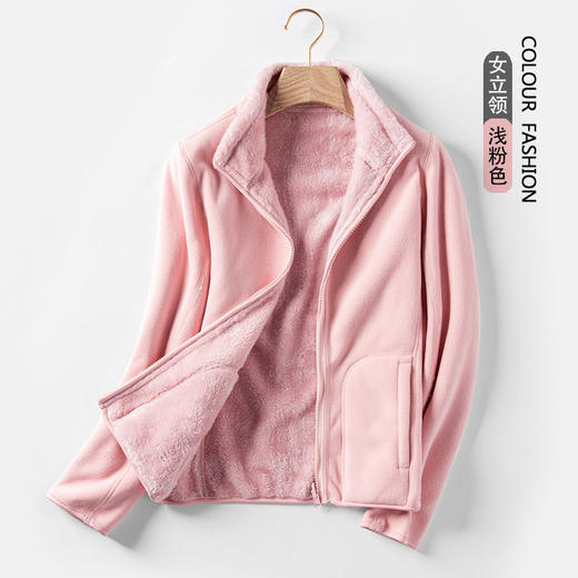 百媚笙 双面穿连帽珊瑚绒抓绒衣摇粒绒外套92060 商品图0