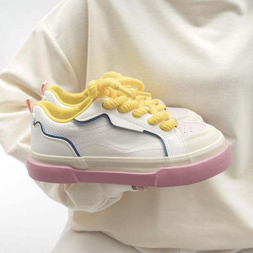 「三款配色！多巴胺鞋子」女2023新款秋冬季厚底街拍板鞋时尚设计小白鞋运动休闲鞋 商品图0
