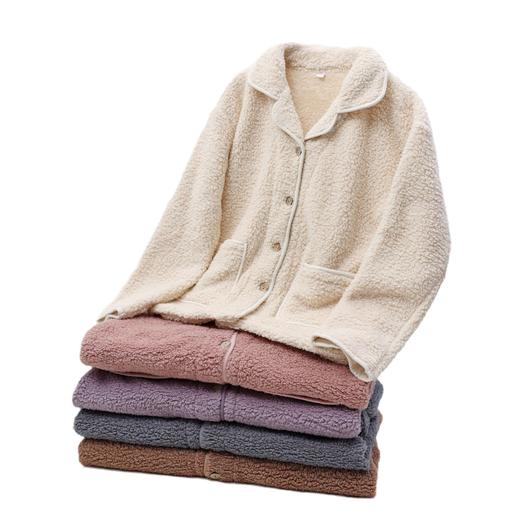 雀说 睡衣双面绒翻领男女款加厚珊瑚绒保暖家居服3Z22 商品图4