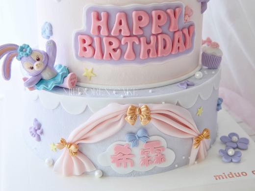 女孩款 迪士尼星黛露主题 紫色系 翻糖蛋糕 商品图2
