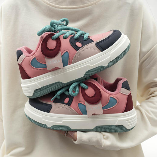 「三款配色！厚底加绒老爹鞋」2023冬季新款运动鞋网红款板鞋时尚女学生鞋子 商品图0