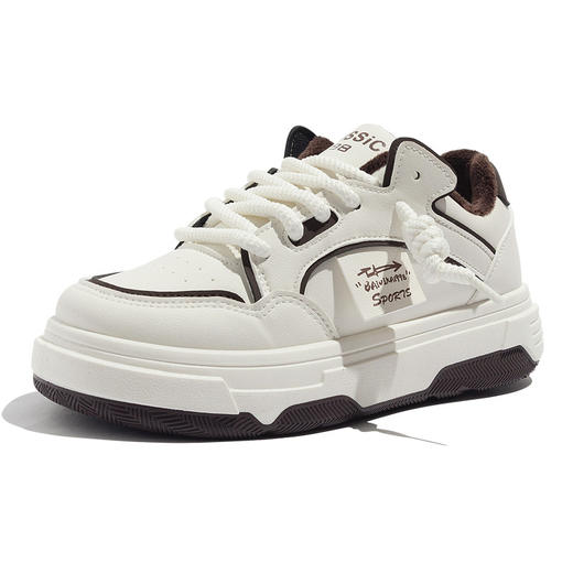 「两款配色！加绒款」运动休闲加绒小白鞋女学生2023秋冬保暖ins潮厚底板鞋女 商品图4