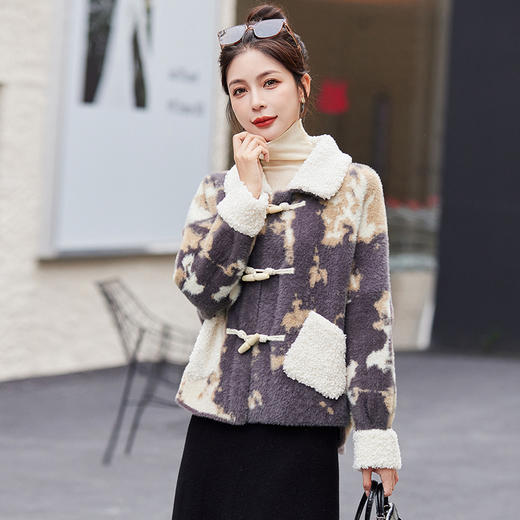 格子毛呢外套，秋冬季新款小香风显廋洋气中长款呢子大衣HR-XMR2501 商品图1