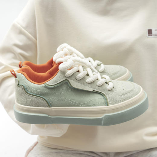 「三款配色！多巴胺鞋子」女2023新款秋冬季厚底街拍板鞋时尚设计小白鞋运动休闲鞋 商品图1