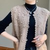 新中式无袖开衫羊绒马甲背心，圆领叠搭上衣宽松绣花羊毛针TR-738415255153 商品缩略图3