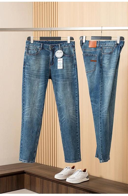 柜6K9~杰尼亚同款男士柔软高弹修身直筒牛仔裤 商品图0