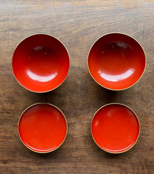 朱红大漆金漆沿盖碗两件套组，顺丰包邮 商品图5