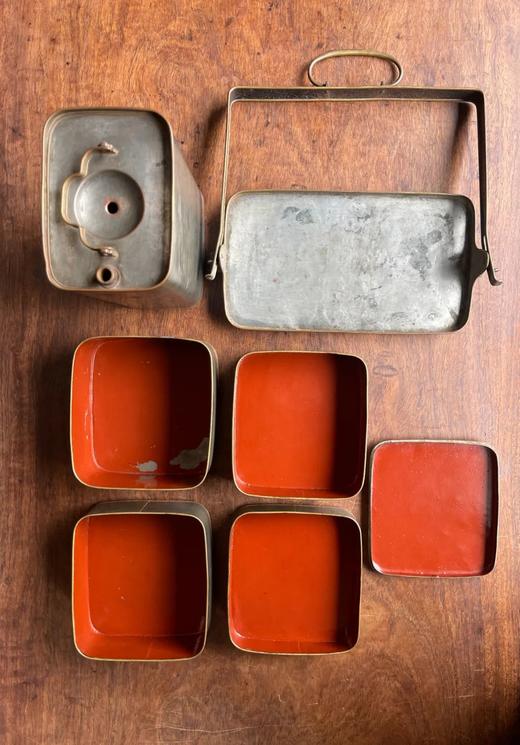 鎏银髹红漆多层餐饮携带盒，顺丰包邮 商品图3