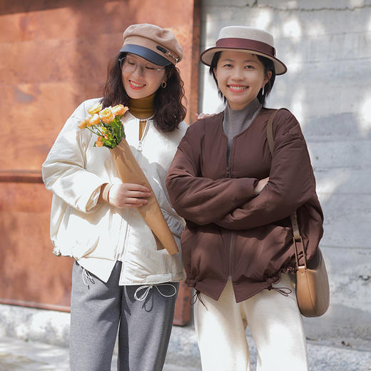 【回馈粉丝】一姐秋冬韩系简约宽松莫代尔色系棉服 商品图2