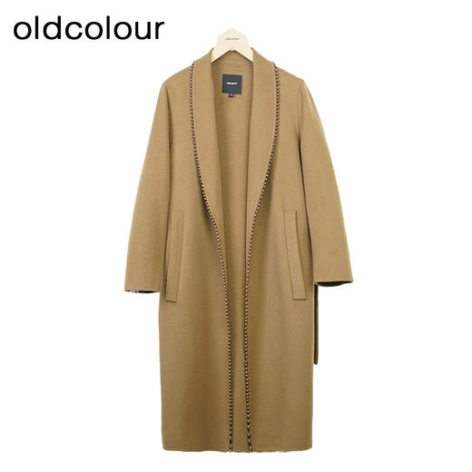 oldcolour双面羊毛大衣冬季新款时尚高级长款毛呢外套女O43156159 商品图0