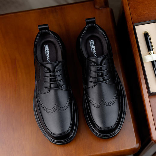 皮鞋男士商务正装圆头休闲鞋皮鞋男结婚新郎鞋内增高鞋6cm 商品图1