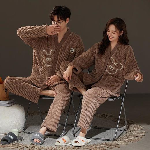 情侣睡衣秋冬款珊瑚绒2023新款男士女士加绒法兰绒可爱家居服冬季 商品图2