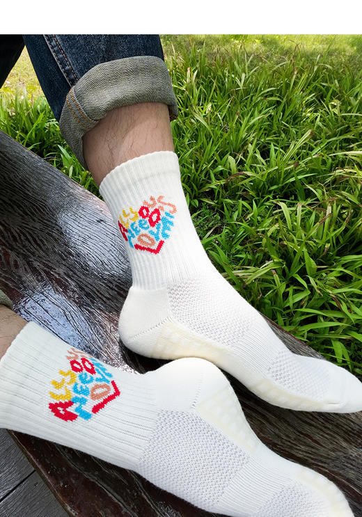 秋冬新品男士运动半毛圈保暖防滑减震舒张圈网眼透气男袜 商品图5