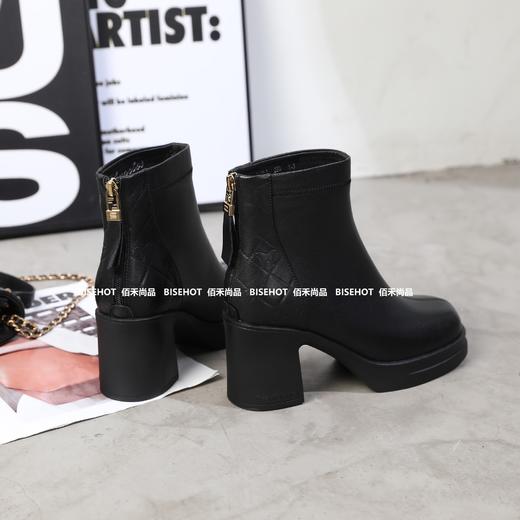 新品女士连体跟牛皮圆头加绒矮靴789B35537（W） 商品图2