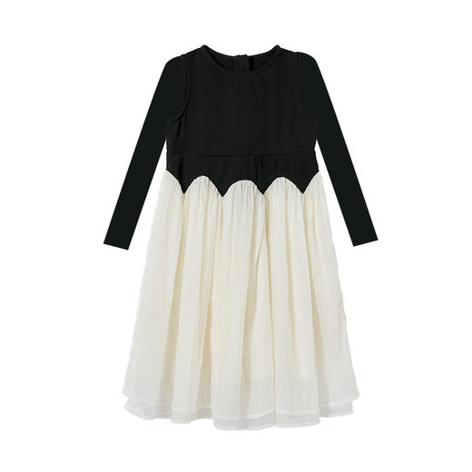 littletime童装秋季赫本小黑裙女连衣裙气质长袖公主裙洋气 商品图4