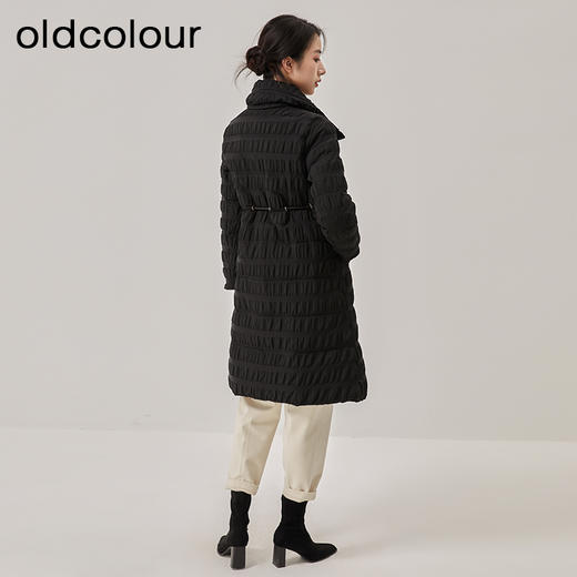 oldcolour冬季新款黑色收腰显瘦长款立领羽绒服女O42093251 商品图4