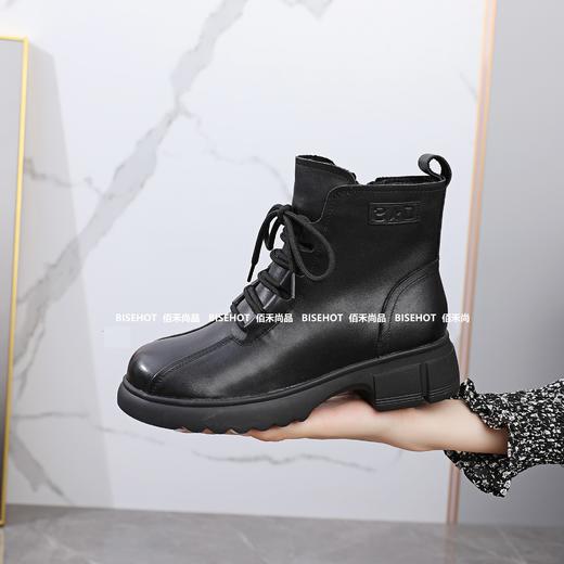 新品女士牛皮加绒软底软面女矮靴803B35517（W） 商品图1