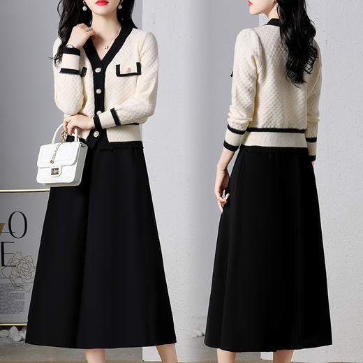 雀说 时尚套装女秋装洋气优雅收腰显瘦减龄两件套3ZF-6022 商品图2