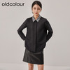oldcolour2022冬季新款黑色复古气质宽松翻领长袖衬衫女O43013348 商品缩略图0