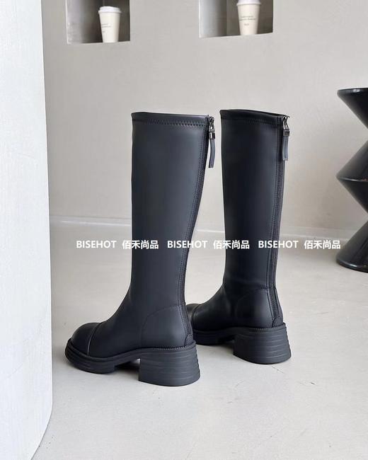 新品女士方根加绒百搭显高瘦腿高靴798B35508（W） 商品图1