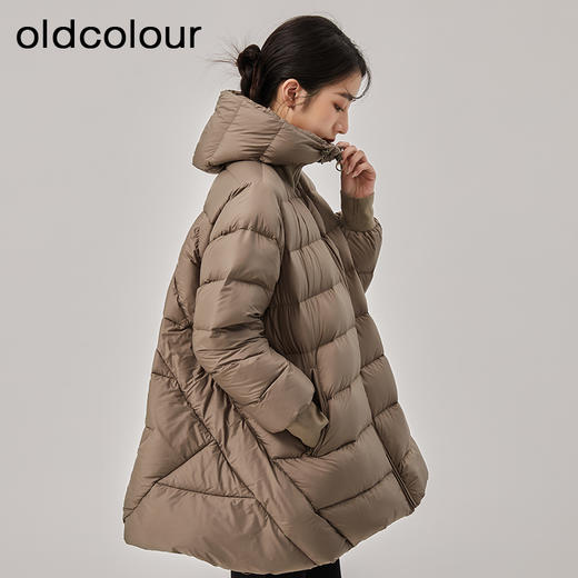 oldcolour冬季新款加厚保暖立领连帽鸭绒羽绒服女O43092329 商品图3